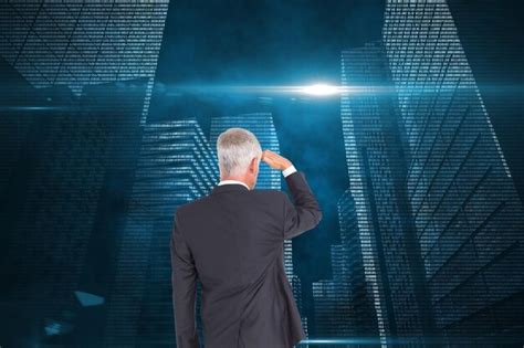 Premium Photo Composite Image Of Rear View Of Mature Businessman