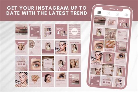 100 Instagram Post Templates Canva Social Media Marketing Etsy