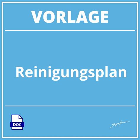 Reinigungsplan Vorlage Pdf Word Wie Schreibe Ich