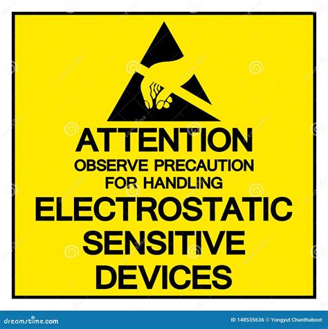 Warning Electrostatic Sensitive Device Esd Symbol Sign Vector