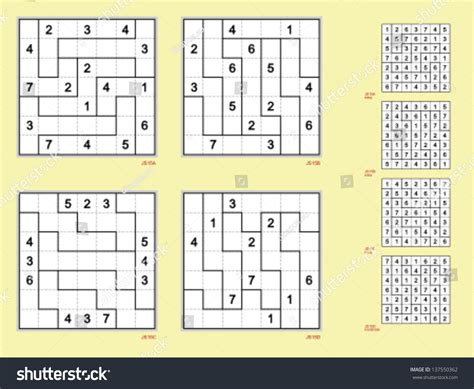 Jigsaw Sudoku 7 X 7 Grid Stock Vector (Royalty Free) 137550362 | Shutterstock