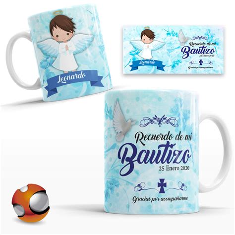 12 Tazas Personalizadas Recuerdo Bautizo Niño