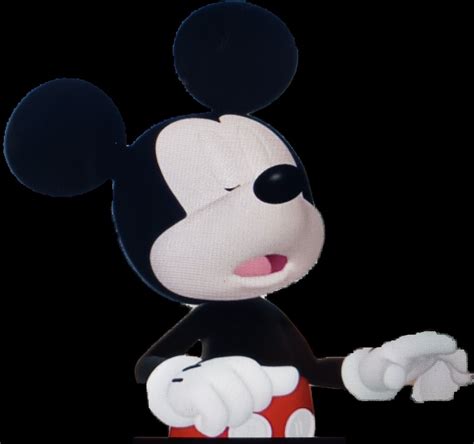 The Mickey Mouse Character Is Smiling And Holding His Hands Out In