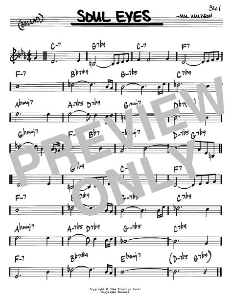 Soul Eyes Sheet Music Mal Waldron Real Book Melody Chords C