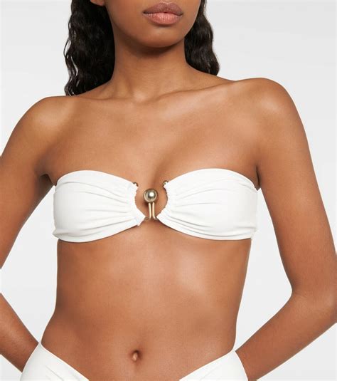 Christopher Esber Hook Embellished Bandeau Bikini Top Christopher Esber