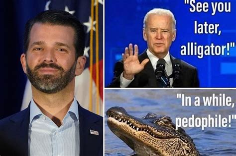 Donald Trump Jr shares meme ‘jokingly calling Biden a pedophile’ and says ‘creepy Joe should ...