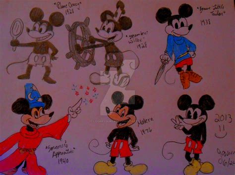 Mickey Mouse Through The Years By Looneygurl96 On Deviantart