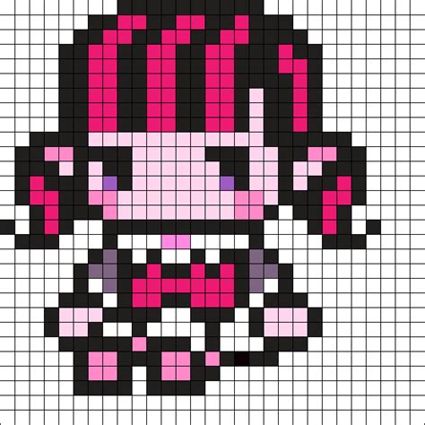 Draculaura Perler Kandi Pattern Pixel Art Pixel Art Templates Easy Pixel Art