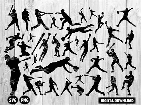 Baseball Player Svg Baseball Player Png Baseball Silhouette - Etsy