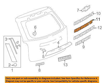 Chevrolet GM OEM 05 17 Equinox Lift Gate Emblem Badge Nameplate