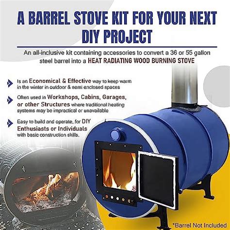 Sonret Barrel Stove Kit Perfect For 30 55 Gallon Barrel Metal Barrel