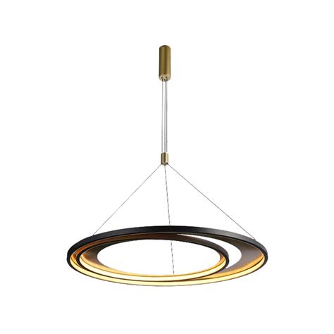 Pendente Led Loop Redondo K W Bivolt Cm Metal Preto E Dourado