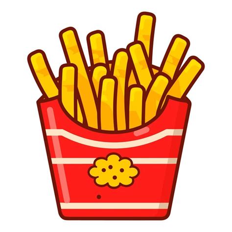 Premium Vector French Fries Potato Fast Food Vector Illustration