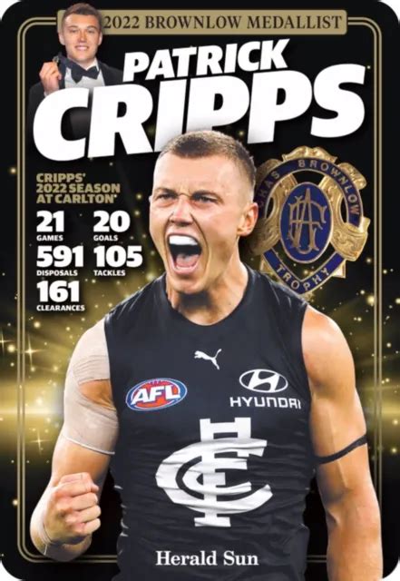 PATRICK CRIPPS BROWNLOW medal winner poster, AFL football, Carlton ...