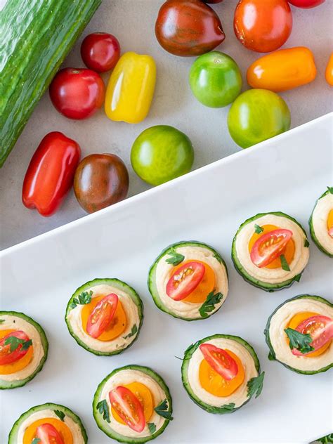 These Vegan Cucumber Hummus Bites Are An Easy Summer Appetizer Thats