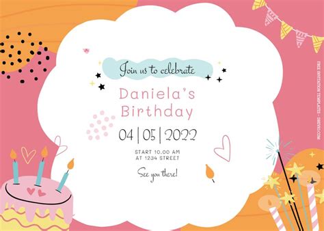 7 Cute Round Cartoon Birthday Invitation Templates Title Download