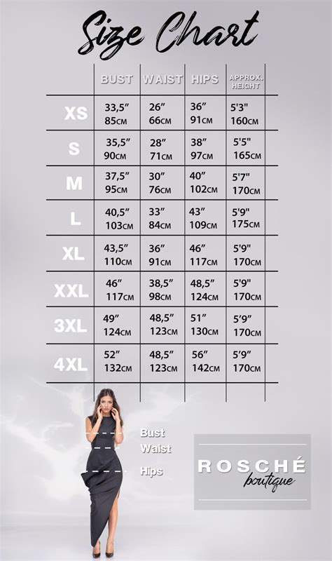 Size Chart For Plus Women