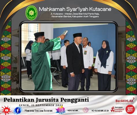 Ketua Mahkamah Syar Iyah Kutacane Melantik Jurusita Pengganti