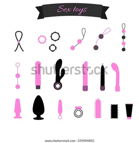 Beautiful Set Sex Toys Icons Pink Stock Vector Royalty Free 339004802