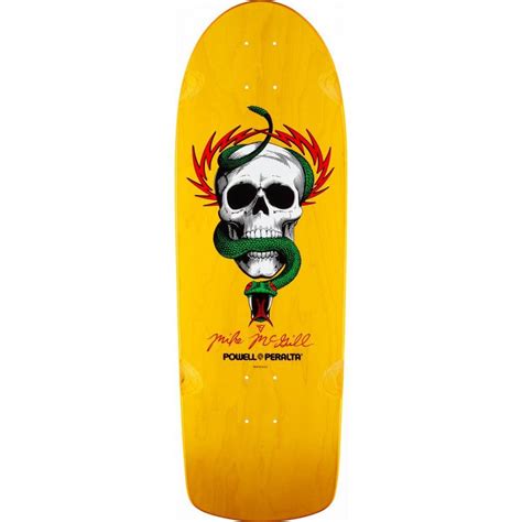 Powell Peralta McGill Skull Snake Yellow Reissue Skateboard Deck 10 0