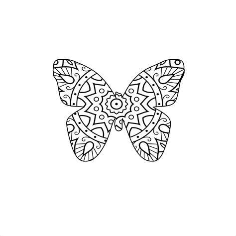 Vector cute butterfly mandala coloring page 20660821 Vector Art at Vecteezy