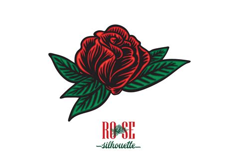 Red Green Rose Flower Graphic Element Graphic By GRAPPIX Studio