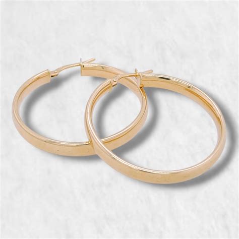 Argollas 33 Mm Media Cana Light Oro Amarillo 18Kts EUROGEMS