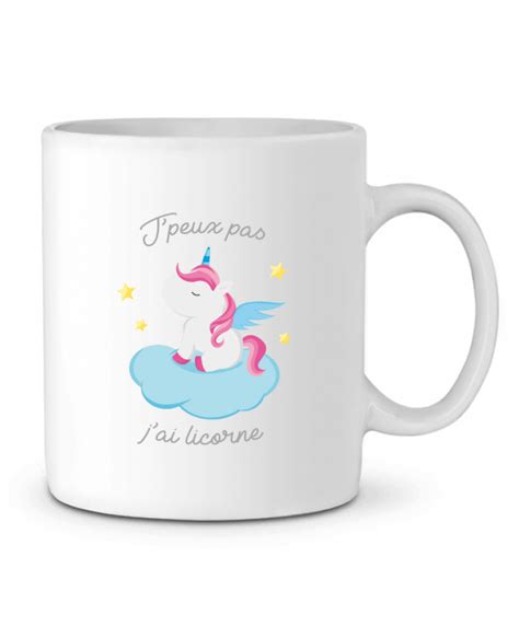 Tee Shirt Femme Col V Stella EVOKER Je Peux Pas J Ai Licorne Coton