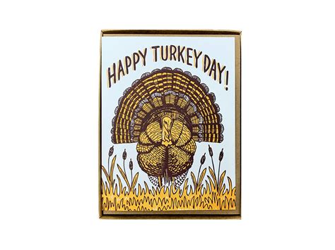 Turkey Day Thanksgiving Cards Boxed Set of 6 Letterpress | Etsy