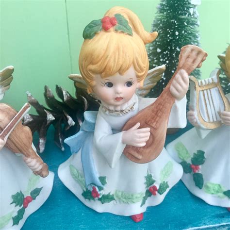 Vintage Christmas Angel Figurines, Set of Three, Vintage Christmas ...