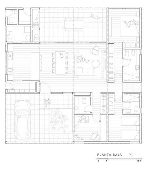 Plano De Casa En Terreno Cuadrado Con Estructura Moderna Construye Hogar