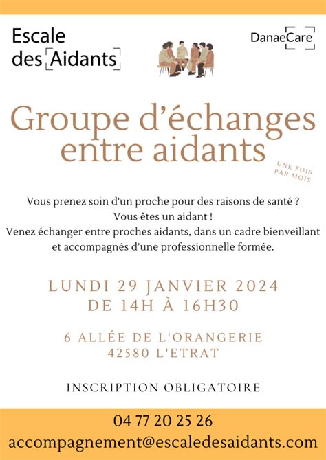 Groupe déchanges entre aidants rejoignez nous 2024 Escale des