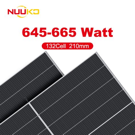 Original Nuuko Solar Panel Half Cut Photovoltaic Panel 132 Cells 670W