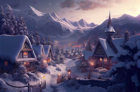 Premium Photo | Christmas village in the mountains