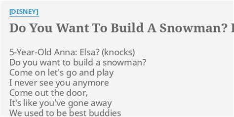 Do You Want To Build A Snowman Frozen Lyrics