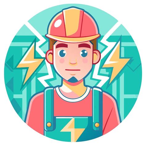 Ilustraci N De Dibujos Animados De Un Electricista Con Un Casco Y