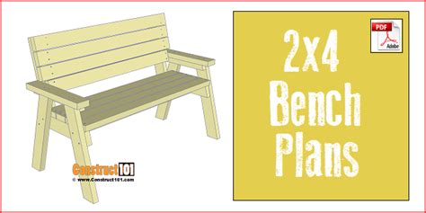 2x4 Bench Plans - Step-By-Step - Material List - Construct101