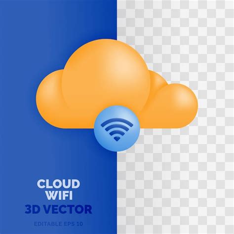 Cloud Wifi Ilustraci N Vectorial En Estilo D Brillante Y Pl Stico