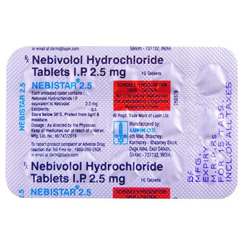 Nebistar 2 5 Tablet 15 S Price Uses Side Effects Composition