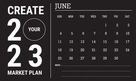 Vector Illustration Of 2023 Calendar Year June 2023 Calendar Template