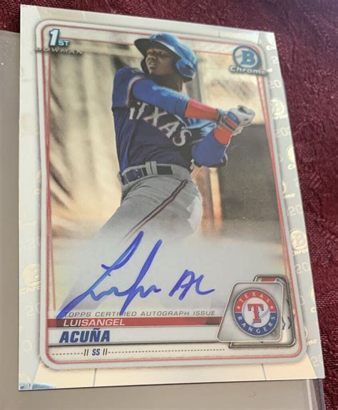 Luisangel Acuna 2020 Bowman Chrome RC Prospect AUTO CPA LA NY Mets EBay