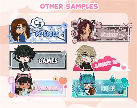 Custom Chibi Panels For Twitch Half Body Etsy