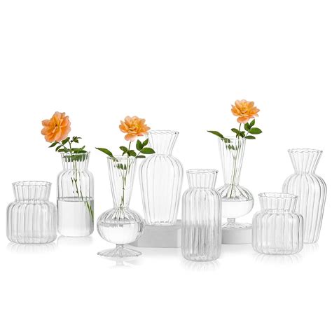 Buy Mini Glass Vases For Centerpieces Hewory Clear Small Bud Vases In