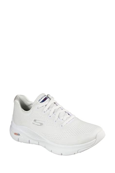 Buy Skechers White Regular Fit Arch Fit Womens Trainers From The Next