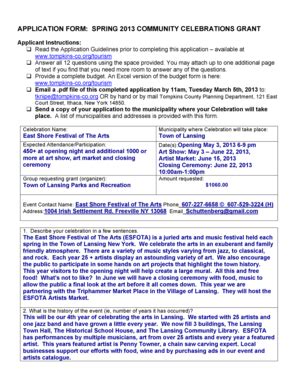 Fillable Online Tompkins Co Spring Celebr Application Doc