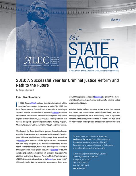 2016 A Successful Year For Criminal Justice Reform And Path To The