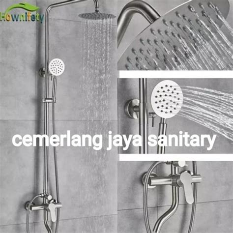 Jual Shower Tiang Column Full Stainless Sus Kran Tiang Rain Shower