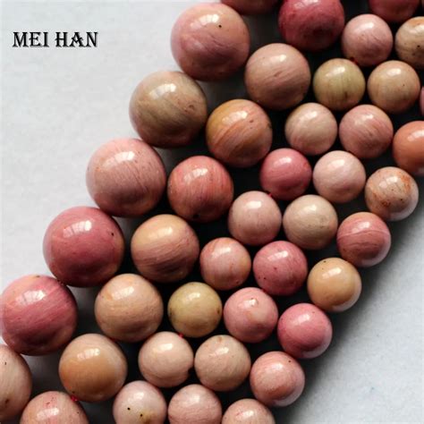 Meihan Charms Natural Chinese Rhodonite 8mm 10mm 12mm Round Loose Beads