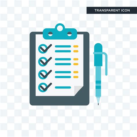 Checklist Vector Icon Isolated On Transparent Background Checklist