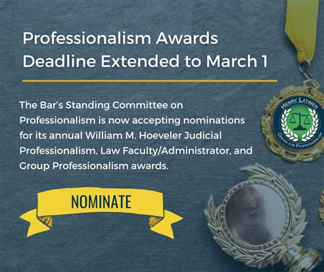 Nominations Sought For Professionalism Awards